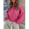 imageANRABESS Womens Oversized Sweaters 2025 Long Sleeve Fuzzy Knit Casual Chunky Pullover Sweater Fall Outfits ClothesHot Pink