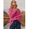 imageANRABESS Womens Oversized Sweaters 2025 Long Sleeve Fuzzy Knit Casual Chunky Pullover Sweater Fall Outfits ClothesHot Pink