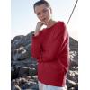 imageANRABESS Womens Oversized Sweaters 2025 Long Sleeve Fuzzy Knit Casual Chunky Pullover Sweater Fall Outfits ClothesRed