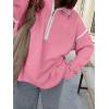 imageANRABESS Womens Quarter Zip Sweaters Fall Long Sleeve V Neck Shirts Collared Business Casual Tops Knit Pullover SweatshirtsCoral Pink