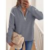 imageANRABESS Womens Quarter Zip Sweaters Fall Long Sleeve V Neck Shirts Collared Business Casual Tops Knit Pullover SweatshirtsDark Grey