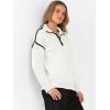 imageANRABESS Womens Quarter Zip Sweaters Fall Long Sleeve V Neck Shirts Collared Business Casual Tops Knit Pullover SweatshirtsWhite