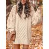 imageANRABESS Womens Sweater Dress Oversized Cable Knit Chunky Long Sleeve Short Dresses 2025 Fall Outfits Vacation Winter ClothesApricot