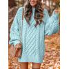 imageANRABESS Womens Sweater Dress Oversized Cable Knit Chunky Long Sleeve Short Dresses 2025 Fall Outfits Vacation Winter ClothesBlue