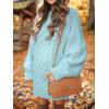 imageANRABESS Womens Sweater Dress Oversized Cable Knit Chunky Long Sleeve Short Dresses 2025 Fall Outfits Vacation Winter ClothesBlue