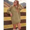 imageANRABESS Womens Sweater Dress Oversized Cable Knit Chunky Long Sleeve Short Dresses 2025 Fall Outfits Vacation Winter ClothesKhaki