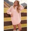 imageANRABESS Womens Sweater Dress Oversized Cable Knit Chunky Long Sleeve Short Dresses 2025 Fall Outfits Vacation Winter ClothesPink
