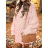 imageANRABESS Womens Sweater Dress Oversized Cable Knit Chunky Long Sleeve Short Dresses 2025 Fall Outfits Vacation Winter ClothesPink