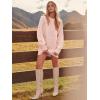 imageANRABESS Womens Sweater Dress Oversized Cable Knit Chunky Long Sleeve Short Dresses 2025 Fall Outfits Vacation Winter ClothesPink