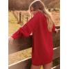 imageANRABESS Womens Sweater Dress Oversized Cable Knit Chunky Long Sleeve Short Dresses 2025 Fall Outfits Vacation Winter ClothesRed