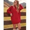 imageANRABESS Womens Sweater Dress Oversized Cable Knit Chunky Long Sleeve Short Dresses 2025 Fall Outfits Vacation Winter ClothesRed