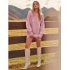 imageANRABESS Womens Sweater Dress Oversized Cable Knit Chunky Long Sleeve Short Dresses 2025 Fall Outfits Vacation Winter ClothesRed Pink