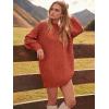 imageANRABESS Womens Sweater Dress Oversized Cable Knit Chunky Long Sleeve Short Dresses 2025 Fall Outfits Vacation Winter ClothesRust Orange