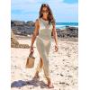 imageANRABESS Womens Swimsuit Cover Up Sleeveless Hollow Knit Bikini Swimwear Bathing Suit Coverup Crochet Beach DressBeige