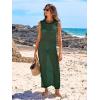 imageANRABESS Womens Swimsuit Cover Up Sleeveless Hollow Knit Bikini Swimwear Bathing Suit Coverup Crochet Beach DressDeep Green