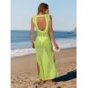 imageANRABESS Womens Swimsuit Cover Up Sleeveless Hollow Knit Bikini Swimwear Bathing Suit Coverup Crochet Beach DressFluorescent Green