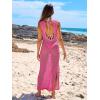 imageANRABESS Womens Swimsuit Cover Up Sleeveless Hollow Knit Bikini Swimwear Bathing Suit Coverup Crochet Beach DressHot Pink