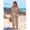 imageANRABESS Womens Swimsuit Cover Up Sleeveless Hollow Knit Bikini Swimwear Bathing Suit Coverup Crochet Beach DressKhaki