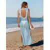 imageANRABESS Womens Swimsuit Cover Up Sleeveless Hollow Knit Bikini Swimwear Bathing Suit Coverup Crochet Beach DressSky Blue