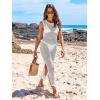 imageANRABESS Womens Swimsuit Cover Up Sleeveless Hollow Knit Bikini Swimwear Bathing Suit Coverup Crochet Beach DressWhite