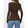 imageANRABESS Womens Thermal Shirts Builtin Bra Long Sleeve Tops Boat Neck Fleece Slim Fitted Basic Tee 2025 Fall Winter OutfitsDark Brown