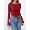 imageANRABESS Womens Thermal Shirts Builtin Bra Long Sleeve Tops Boat Neck Fleece Slim Fitted Basic Tee 2025 Fall Winter OutfitsRed