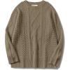 imageANRABESS Sweaters for Women Oversized Cable Knit Fall Long Sleeve Crewneck Casual Pullover Sweater Tops 2025 Winter OutfitsBrown Yellow