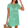 imageANRABESS Swimsuit Cover Up for Women 2025 Crochet Bathing Suit Swimwear Mesh Knit Beach Dress Summer Vacation Outfit ClothesMint