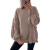 imageANRABESS Women Oversized Long Sleeve Sweatshirts Crewneck Side Slit Loose Teen Girl Pullover Top 2025 Fall Y2K Trendy OutfitsKhaki