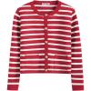 imageANRABESS Women Striped Cardigan Sweaters Button Down Cropped Knit Lady Jackets Coat 2025 Fall Outfits Trendy ClothesRed White Stripe