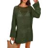 imageANRABESS Women Swimsuit Crochet Swim Cover Up 2025 Summer Bathing Suit Swimwear Mesh Knit Beach Dress Vacation OutfitsArmy Green