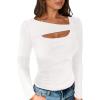 imageANRABESS Womens Cutout Tops Trendy Sexy Long Sleeve Shirts Ribbed Slim Fit Tee 2025 Fall Fashion Going Out Tshirts ClothesWhite