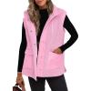 imageANRABESS Womens Fleece Vest Loose Warm Button Down Fall Fuzzy Sherpa Jackets Fuzzy Vest With Pockets Winter OuterwearPink