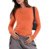imageANRABESS Womens Long Sleeve Shirts Tight Fitted Going Out Crop Tops Crewneck Basic Tee Y2k Fall Outfits Teens Girls ClothesOrange
