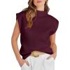 imageANRABESS Womens Mock Neck Sleeveless Sweater Vest Casual Cap Sleeve Knit Pullover Tank Tops 2025 Fall ClothesBurgundy
