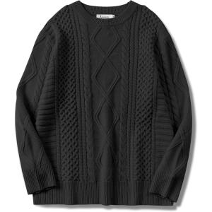 imageANRABESS Sweaters for Women Oversized Cable Knit Fall Long Sleeve Crewneck Casual Pullover Sweater Tops 2025 Winter OutfitsBlack