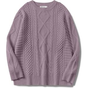 imageANRABESS Sweaters for Women Oversized Cable Knit Fall Long Sleeve Crewneck Casual Pullover Sweater Tops 2025 Winter OutfitsPurple