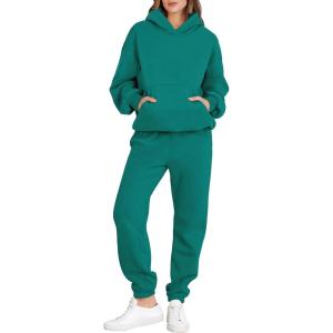 imageANRABESS Womens 2 Piece Outfits Lounge Hoodie Oversized Sweatshirt Jogger Sweatpants Y2K Tracksuit Sweatsuit Set Fall ClothesGreen