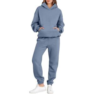 imageANRABESS Womens 2 Piece Outfits Lounge Hoodie Oversized Sweatshirt Jogger Sweatpants Y2K Tracksuit Sweatsuit Set Fall ClothesGrey Blue