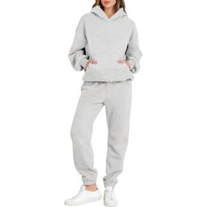 imageANRABESS Womens 2 Piece Outfits Lounge Hoodie Oversized Sweatshirt Jogger Sweatpants Y2K Tracksuit Sweatsuit Set Fall ClothesLight Gray