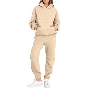 imageANRABESS Womens 2 Piece Outfits Lounge Hoodie Oversized Sweatshirt Jogger Sweatpants Y2K Tracksuit Sweatsuit Set Fall ClothesLight Yellow