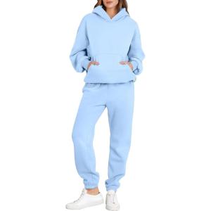 imageANRABESS Womens 2 Piece Outfits Lounge Hoodie Oversized Sweatshirt Jogger Sweatpants Y2K Tracksuit Sweatsuit Set Fall ClothesSky