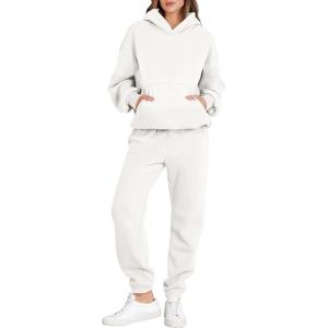 imageANRABESS Womens 2 Piece Outfits Lounge Hoodie Oversized Sweatshirt Jogger Sweatpants Y2K Tracksuit Sweatsuit Set Fall ClothesWhite