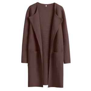 imageANRABESS Womens Cardigan Sweater Open Front Knit Long Coatigan Dressy Casual Jacket Coat 2025 Fall Outfits Classy ClothesBrown