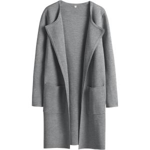 imageANRABESS Womens Cardigan Sweater Open Front Knit Long Coatigan Dressy Casual Jacket Coat 2025 Fall Outfits Classy ClothesDeep Grey