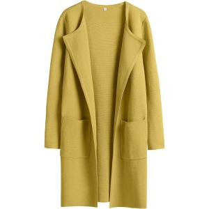 imageANRABESS Womens Cardigan Sweater Open Front Knit Long Coatigan Dressy Casual Jacket Coat 2025 Fall Outfits Classy ClothesYellow