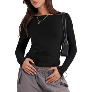 imageANRABESS Womens Long Sleeve Shirts Tight Fitted Going Out Crop Tops Crewneck Basic Tee Y2k Fall Outfits Teens Girls ClothesBlack