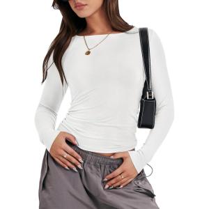 imageANRABESS Womens Long Sleeve Shirts Tight Fitted Going Out Crop Tops Crewneck Basic Tee Y2k Fall Outfits Teens Girls ClothesWhite