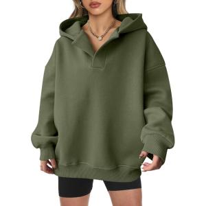 imageANRABESS Womens Oversized Hoodies V Neck Sweatshirts Fleece Long Sleeve Pullover Y2K Clothes 2025 Fall Trendy OutfitsArmy Green