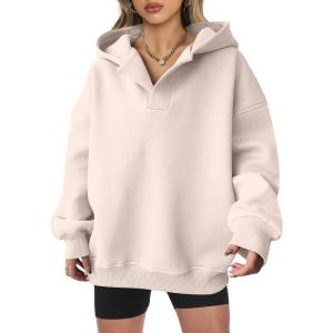 imageANRABESS Womens Oversized Hoodies V Neck Sweatshirts Fleece Long Sleeve Pullover Y2K Clothes 2025 Fall Trendy OutfitsBeige